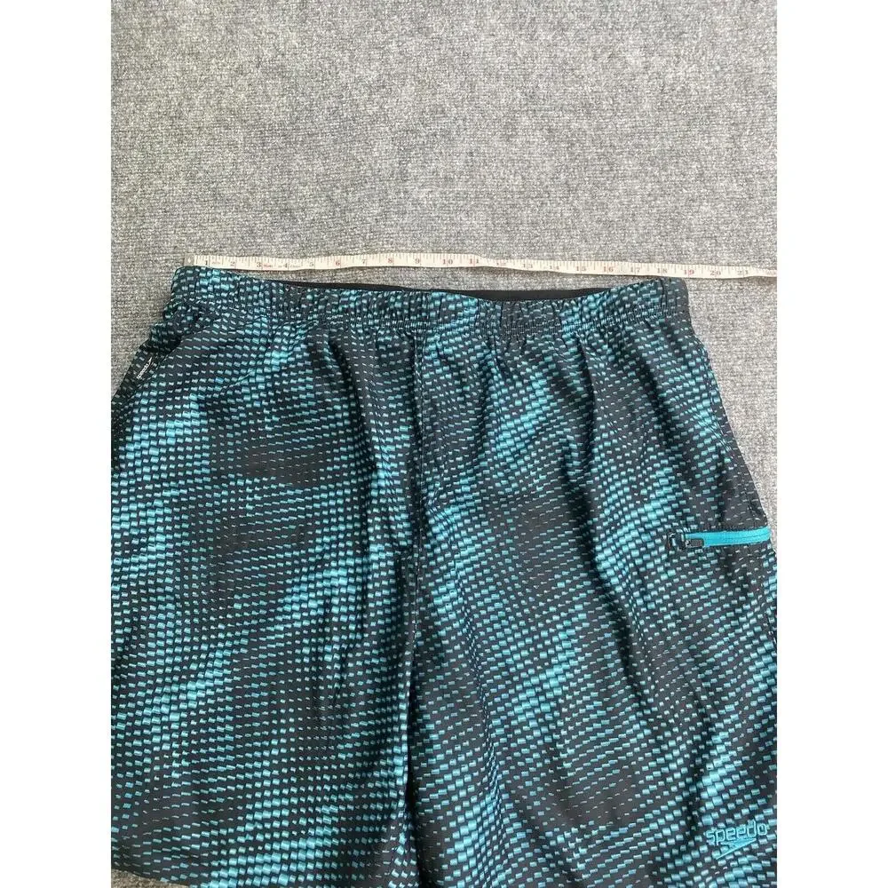 Speedo Swim Trunks Mens XXL Aqua‎ Black Active Swim Athletic TurboDri Poolside